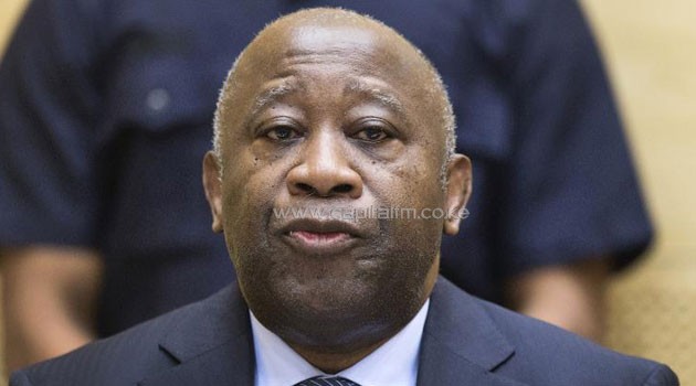 Former Ivory Coast President Laurent Gbagbo attending a pre-trial hearing on charges of crimes against humanity at The Hague on February 19, 2013/AFP