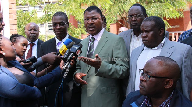 Wetangula was speaking at the Aga Khan hospital in Nairobi after visiting Kisumu West MP Olago Aluoch who had been admitted at the facility. Photo/ MIKE KARIUKI