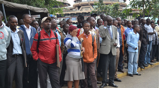 Hundreds had thronged outside Parliament last year when Treasury CS Rotich presented the budget speech. Photo/ FILE