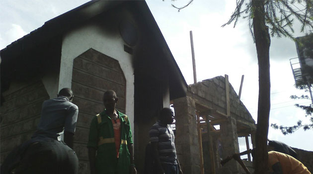 The violence started at night on Monday as youths torched some NYS projects. Photo/ JOSEPH MURAYA