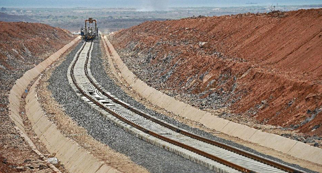 Work in progress on the new railway tracks linking Djibouti with Addis Ababa/AFP