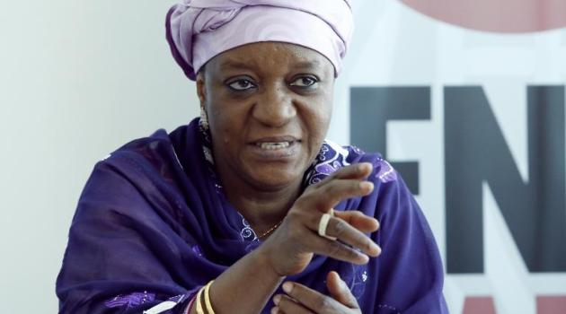 Zainab Bangura, UN Special Representative on Sexual Violence in Conflict, speaks during an interview with AFP at the UN headquarters in New York on June 8, 2015/AFP  