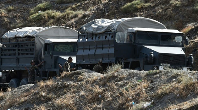 File picture shows an Algerian military convoy during a search operation /FILE