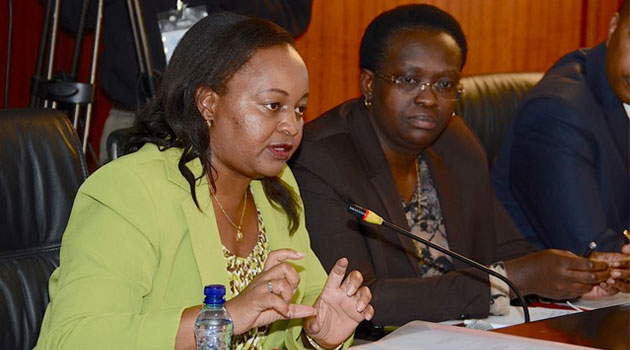 CS Waiguru appears before a Parliamentary committee on Tuesday. 