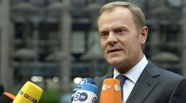 "I have cancelled EUCO (the European Union summit) today," European Council President Donald Tusk (pictured) said in a tweet, adding that a summit of 19 eurozone leaders will be held at 1400 GMT and "last until we conclude talks on Greece." © AFP