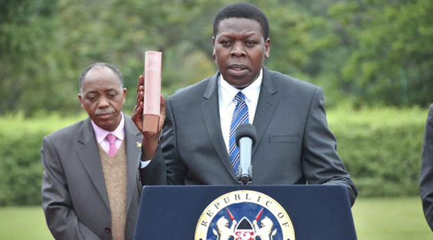 Wamalwa was sworn-in Thursday morning at State House Nairobi in a ceremony witnessed by President Uhuru Kenyatta/PSCU