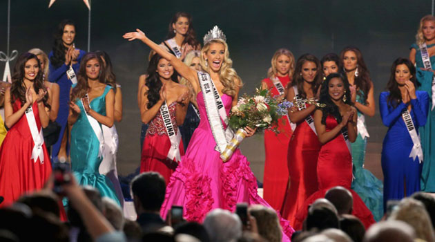 Miss Oklahoma, Olivia Jordan, took top honours at the contest, which is co-owned by Trump and came under fire after his controversial claim that Mexico was sending criminals to the United States/AFP