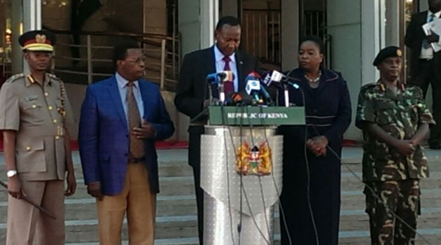 Interior Cabinet Secretary Joseph Nkaissery says 136 people were safely evacuated in three aircrafts because they were facing imminent danger after the deadly attack/FILE