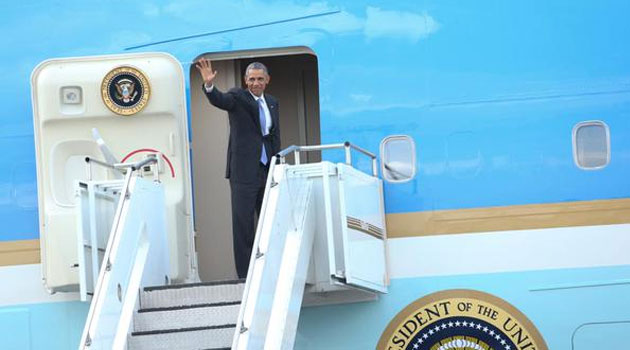 President Uhuru Kenyatta and Deputy President William Ruto bade farewell to  President Obama at the Jomo Kenyatta International Airport where he departed from shortly after 4pm/CFM