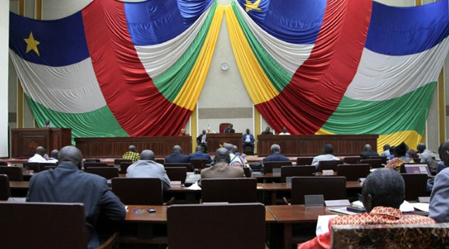 Central African Republic members of parliament meet to debate the new constitution on August 30, 2015 in Bangui/FILE