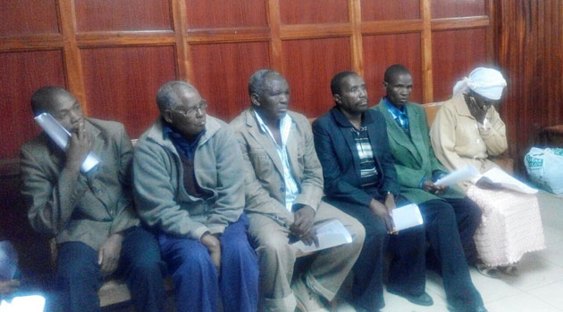 The suspects, Joseph Waweru, Henry Ngugi, Harrison Kibande, Bernard Murigi, Josephat Macharia and Mary Mburu have been in custody for the last 20 days/FILE