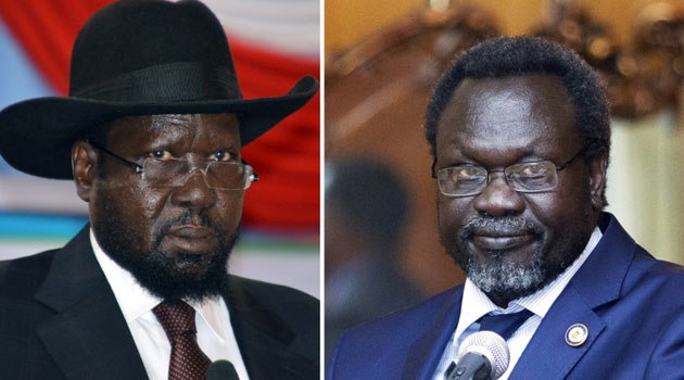 South Sudan's civil war began in December 2013 when President Salva Kiir (L) accused his former deputy Riek Machar (R) of planning a coup/FILE