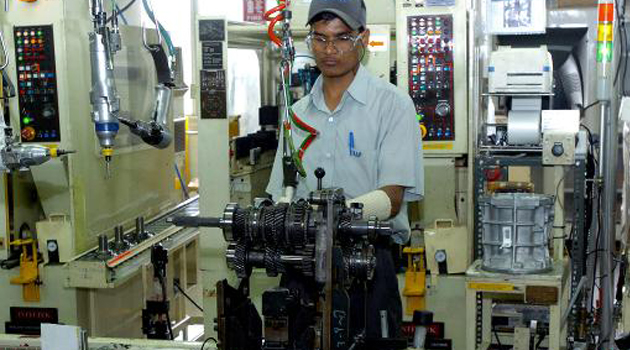 A worker at a Toyota factory/FILE