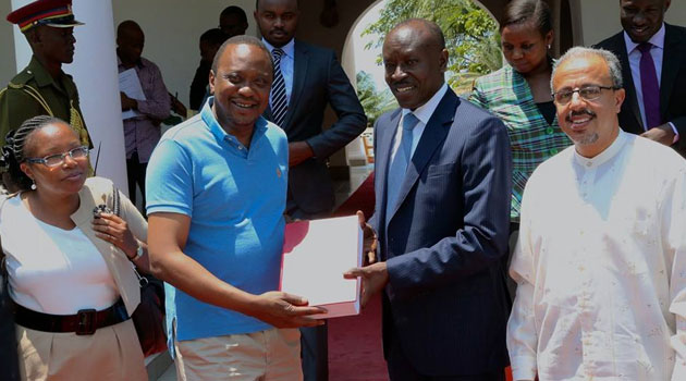 Nyaoga and his team presented the report to the President in Mombasa. Photo/ PSCU