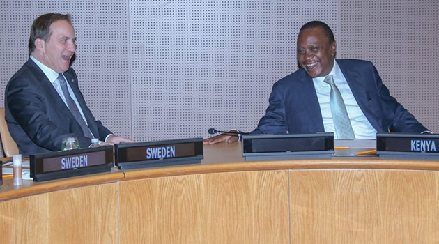 President Kenyatta with the Prime Minister of Sweden, Stefan Lofven