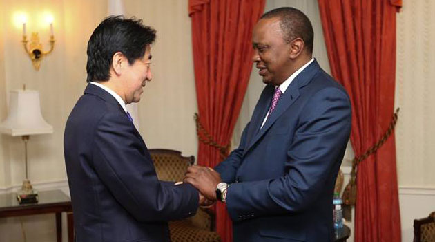 President Kenyatta spoke when he addressed a meeting hosted by Japanese Prime Minister Shinzo Abe at the UN Headquarters on Saturday evening. Photo/PSCU.