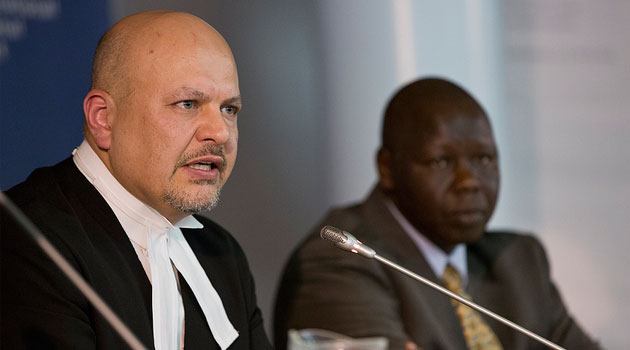 Lawyers Karim Khan (l) for Ruto and Katwa Kigen (r) for Sang. Photo/ FILE