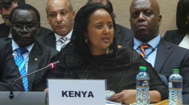 Foreign Affairs Cabinet Secretary Amina Mohamed said application of Rule 68 adopted during the 12th ASP has been violated/FILE