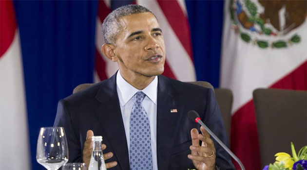 US President Barack Obama speaks during a meeting with Trans-Pacific Partnership leaders and trade representatives on the sidelines of the Asia-Pacific Economic Cooperation (APEC) Summit in Manila on November 18, 2015 © AFP 