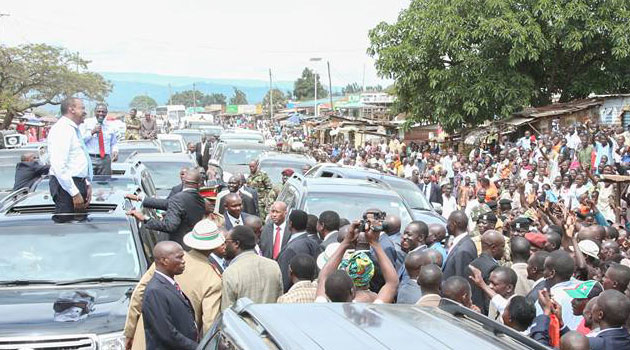  The President said Jubilee was a Government for all Kenyans and that was why they were initiating development projects across the country without discrimination.  Photo/PSCU.