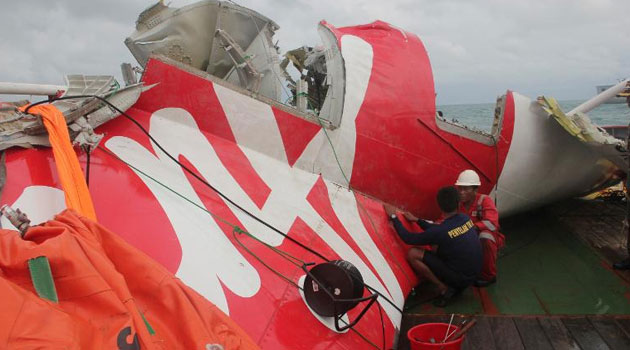 The Air Asia wreckage was found days after the crash at the bottom of the Java Sea  © AFP