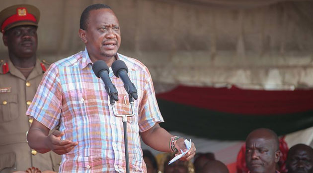 President Kenyatta addressed a public rally at Lango Baya in Malindi Constituency after he launched the Sh573 million Baricho Water project and inspected Weruni Technical and Vocational Training Institute that is under construction.