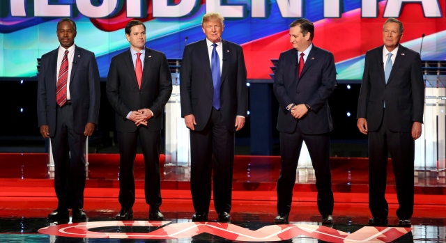 The final debate before the Super Tuesday elections across the country. EPA/GARY CORONADO