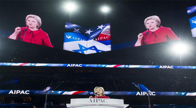 US Democratic presidential candidate Hillary Clinton speaks during the American Israel Public Affairs Committee 2016 Policy Conference in Washington, DC/AFP