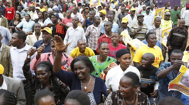 Supporters of Jubilee party in Kericho. Photo/ PSCU