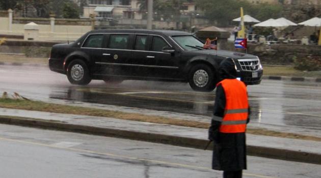 US President Barack Obama's limousine is seen on a street of Havana, on March 20, 2016/AFP