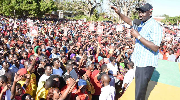 Deputy President William Ruto led the search for votes for Jubilee party candidate Philip Charo where he addressed Kenyans during stopovers before heading for a major rally at Mutere Karima primary school grounds/FILE