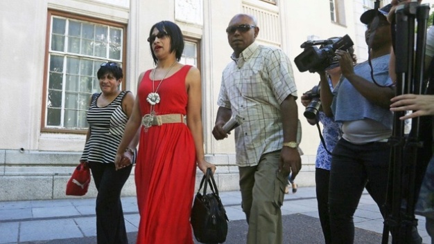 Celeste Nurse (2nd left) the biological mother of the girl who was abducted after birth in 1997 burst into tears after hearing the verdict at the Cape Town High Court/AFP File