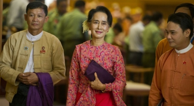 Aung San Suu Kyi, 70, is barred from Myanmar's presidency by a constitution that thwarts her ambition to lead the country away from decades of military rule/AFP
