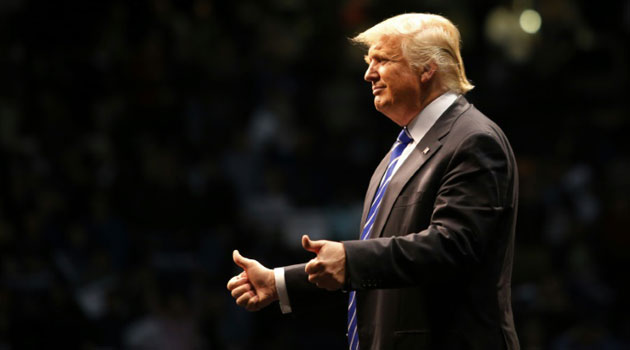 Republican presidential candidate Donald Trump greets supporters on April 11, 2016 in Albany, New York/AFP