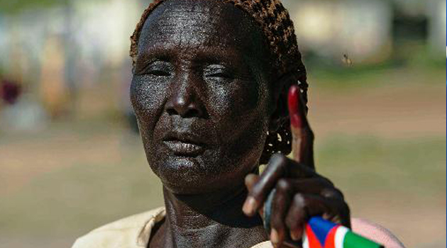 A sudanese woman after voting/FILE
