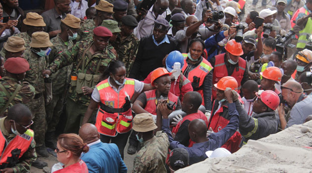 According to Nairobi Police Boss Japheth Koome, 140 people have so far been rescued and there were hopes of pulling more people out alive/MIKE KARIUKI