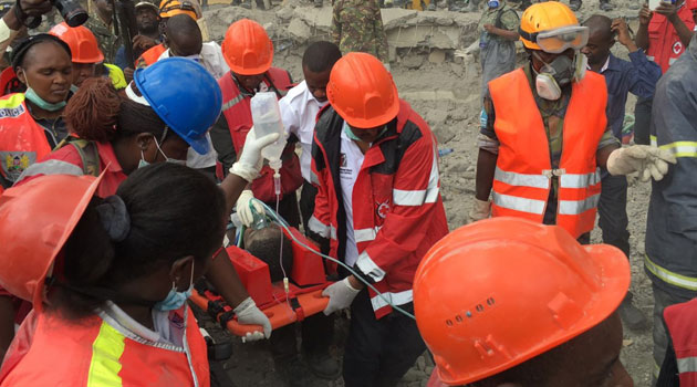 The six-storey block went down on April 29 in an impoverished part of Nairobi following days of heavy rain, triggering a desperate search for survivors/FILE