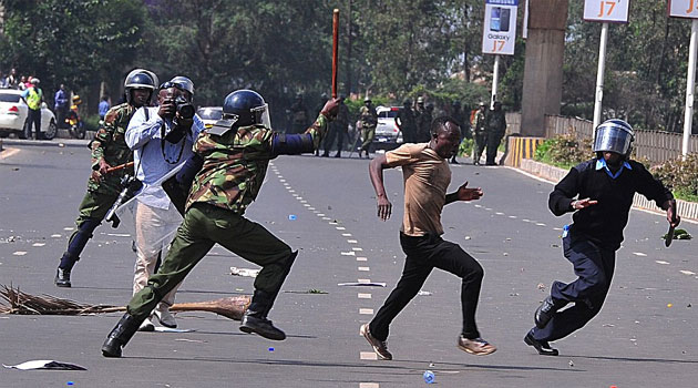 KNCHR Chairperson Kagwira Mbogori says police must respect human rights while engaging protestors, especially now that the country is headed to an election year/AFP