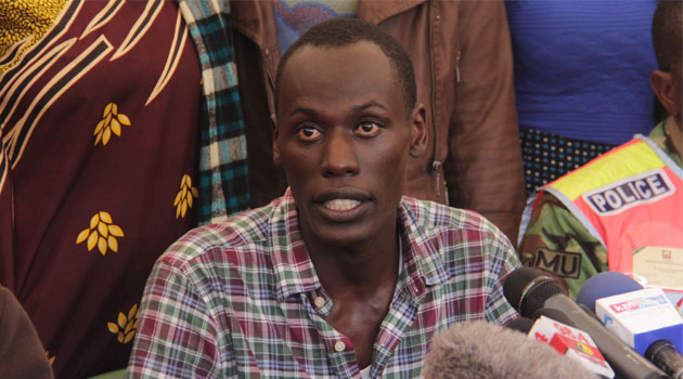 Speaking to the press at the Starehe CDF Hall following their re-union, Ralson Wasike described it as a miracle that Dealeryn Wasike who has since been discharged from hospital, survived the tragedy/MIKE KARIUKI