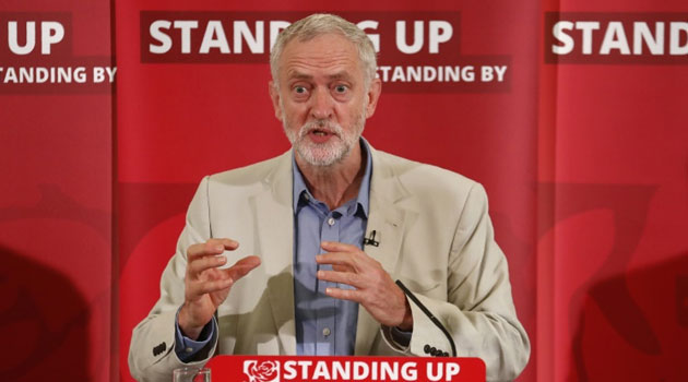 British opposition Labour Party leader Jeremy Corbyn speaks in London on June 25, 2016/AFP