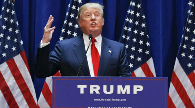 Republican presidential candidate Donald Trump speaks during a rally/FILE