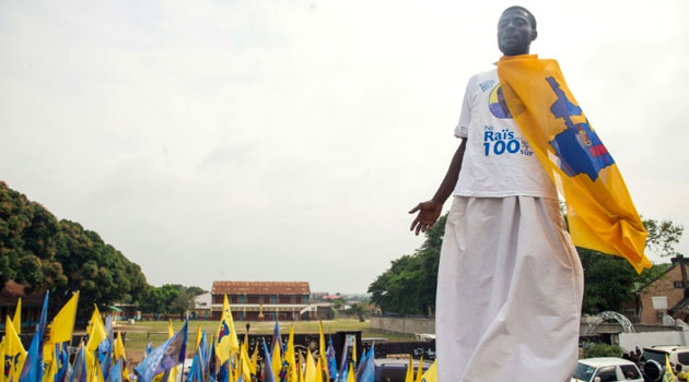 Supporters of Democratic Republic of Congo's President Joseph Kabila celebrate his 45th birthday at the Velodrome stadium in Kinshasa/AFP