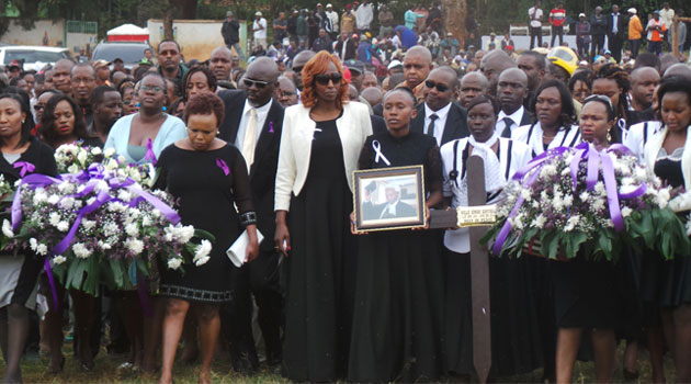 Relatives and friends of the slain lawyer turned up in great numbers on Saturday for his burial in Kikuyu, Kiambu county/KEVIN GITAU