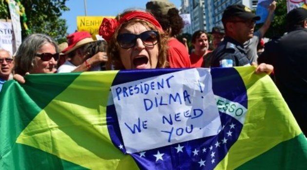 Residents of Rio de Janeiro demonstrate against interim president Michel Temer/AFP