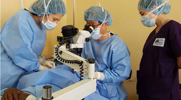 Doctor's   from South Korea  operate  on  a  patient  during  a  free eye  clinic  at  the  Machakos level 5  Hospital/COURTESY