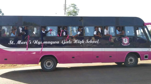 The students were on a road trip to celebrate their new school bus/COURTESY