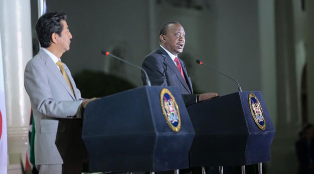 Speaking after holding bilateral talks with Japan Prime Minister Shinzo Abe, President Uhuru Kenyatta said the gesture demonstrated the enduring cooperation with Japan/PSCU