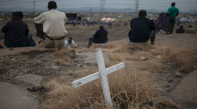 The Marikana mine workers were gunned down on August 16, 2012 after police were deployed to break up a wildcat strike that had turned violent at the Lonmin-owned platinum mine northwest of Johannesburg/AFP