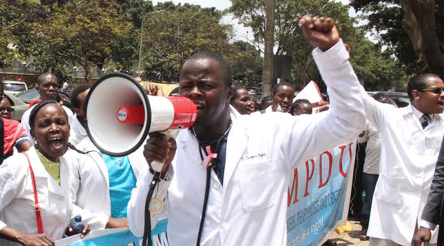 The governor had urged the striking doctors to resume work as the county works out mechanisms to release their delayed salary by Friday. Photo/CFM.