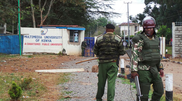 Hundreds of the students are engaging police in running battles in and around the institution, paralysing transport to and from Ongata Rongai/MOSES MUOKI